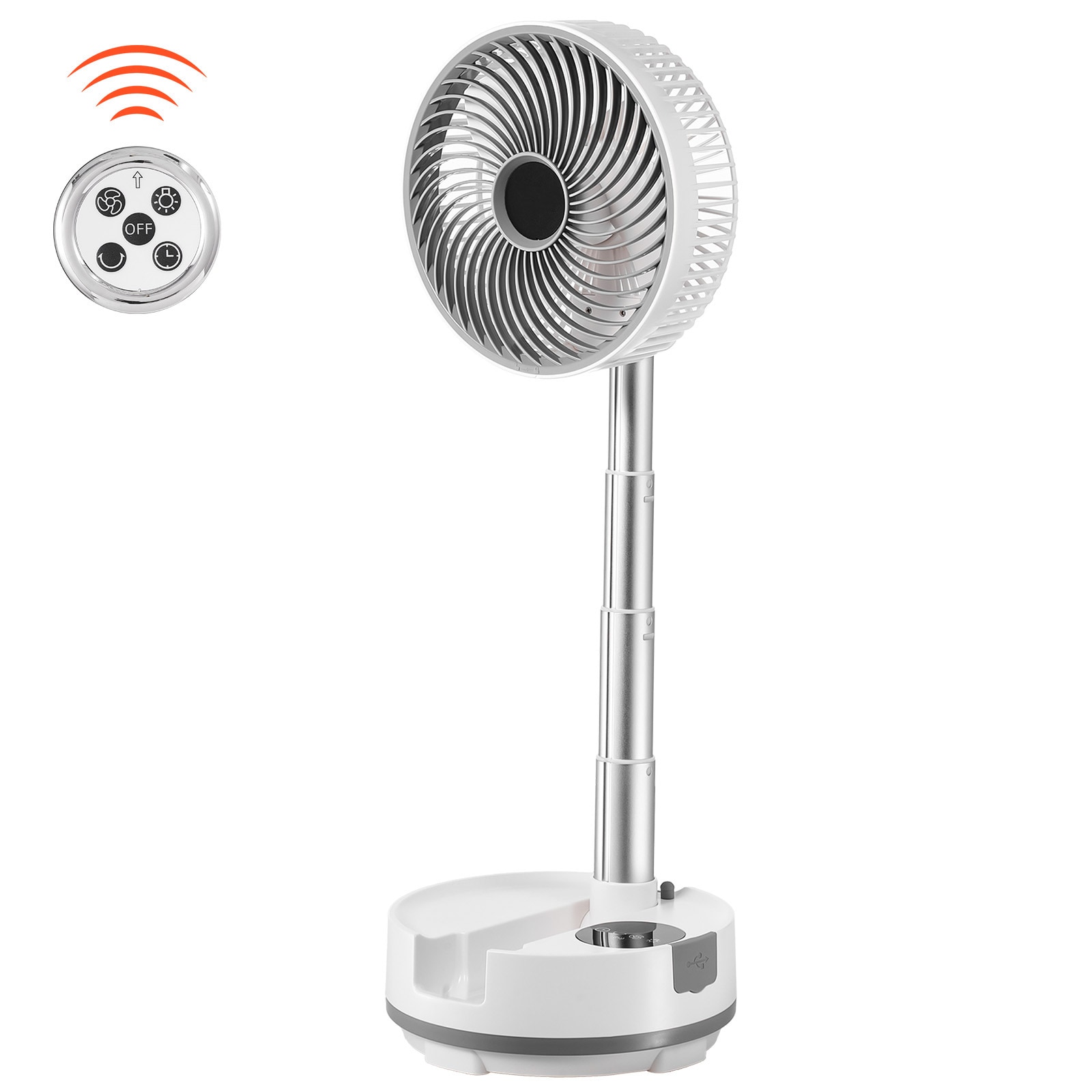 8 Inch Foldable Rechargeable Oscillating Fan 3 In 1 Remote 8 Speeds_voghion.com